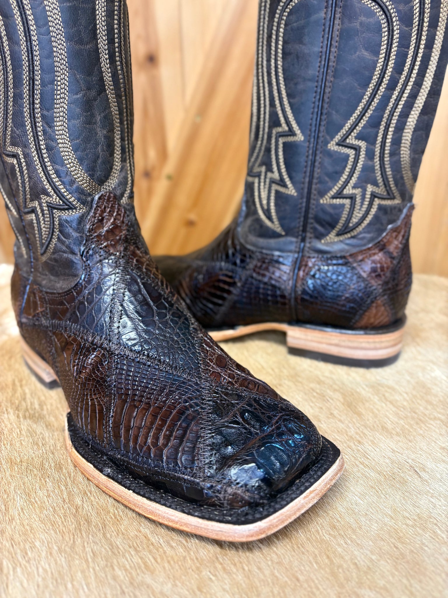 Choco Crocodile Belly Patchwork